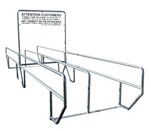 Model 1075 Back-to-Back Double Wide Shopping Cart Corrals with Dividers